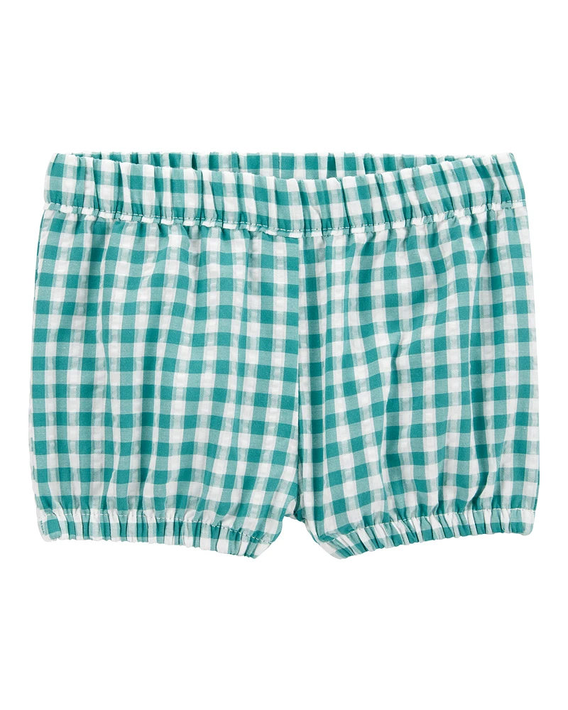 Baby Girl 3-Piece Gingham Outfit Set - Green/Grey