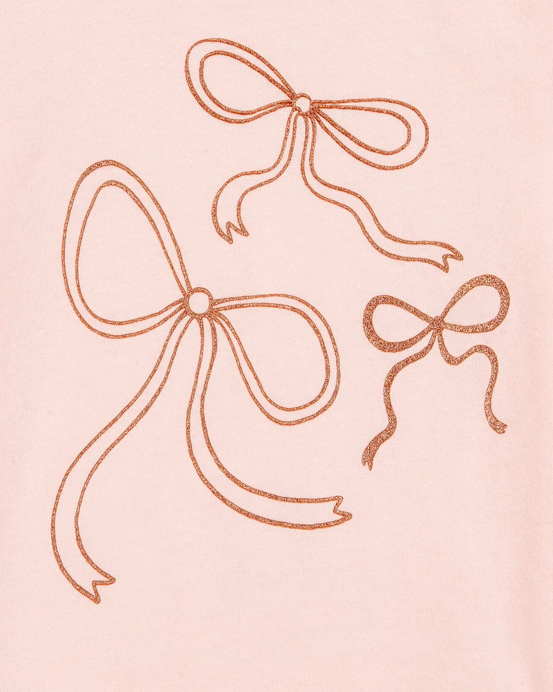 Toddler Bow Short-Sleeve Graphic Tee - Pink