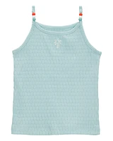 Toddler Floral Ribbed Tank Top