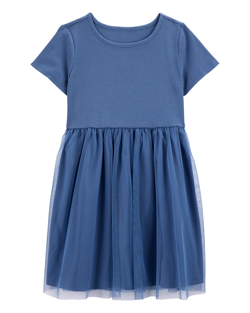 Kid Solid Short-Sleeve Dress