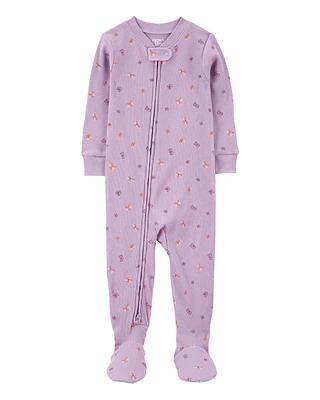 Baby 1-Piece Butterfly Thermal Footie Pyjamas