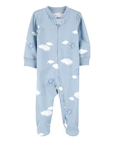 Baby Cloud Print 2-Way Zip Cotton Sleeper