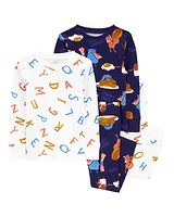 Toddler 4-Piece Monster 100% Snug Fit Cotton Pyjamas