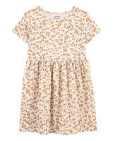 Toddler Girl Cheetah Animal Print Short-Sleeve Dress
