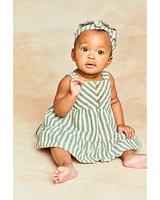 Baby 2-Piece Striped Linen Dress & Headwrap Set