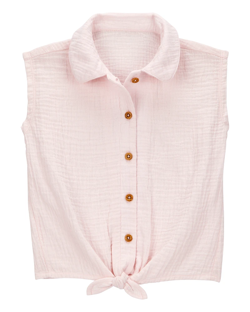 Toddler Solid Sleeveless Fashion Top - Pink