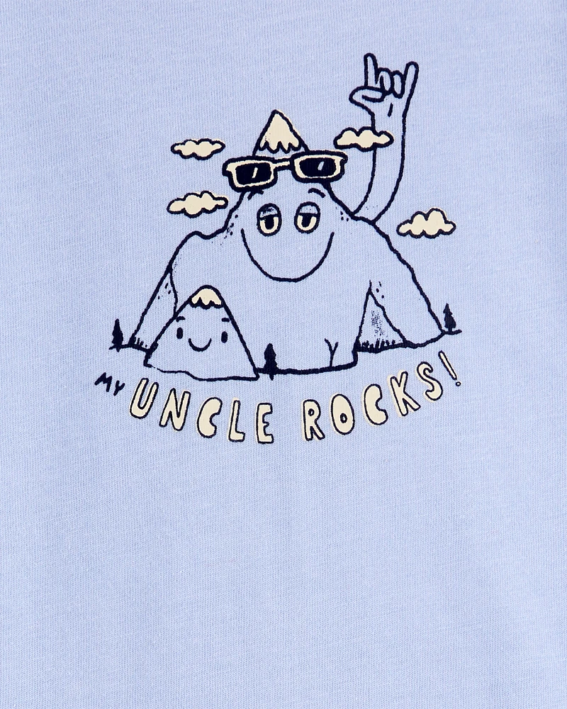 Baby "Uncle Rocks" Short-Sleeve Bodysuit - Blue