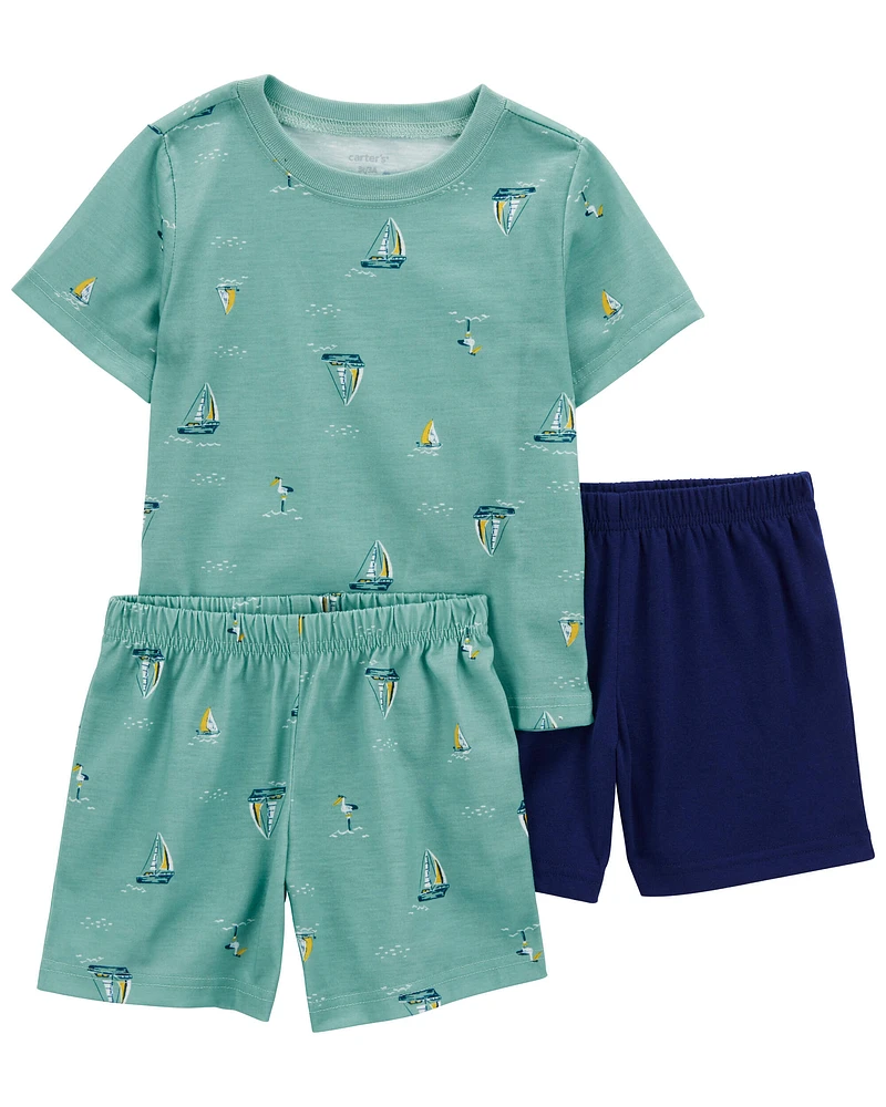 3-Piece Sailboat Loose Fit Pyjama Set