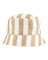 Toddler Striped Bucket Hat - Tan/Ivory