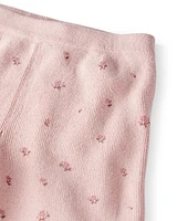 Baby Girl 2-Piece Organic Cotton Sweater Knit Set Blush Petals Print