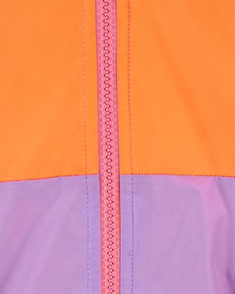 Kid Fleece-Lined Colourblock Rain Jacket