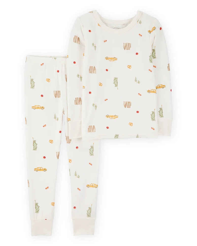 New York City Print PurelySoft 2-Piece Pyjamas - Ivory