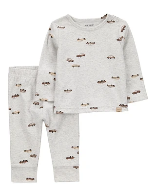 Baby 2-Piece Car Print Long-Sleeve Tee & Pant Set