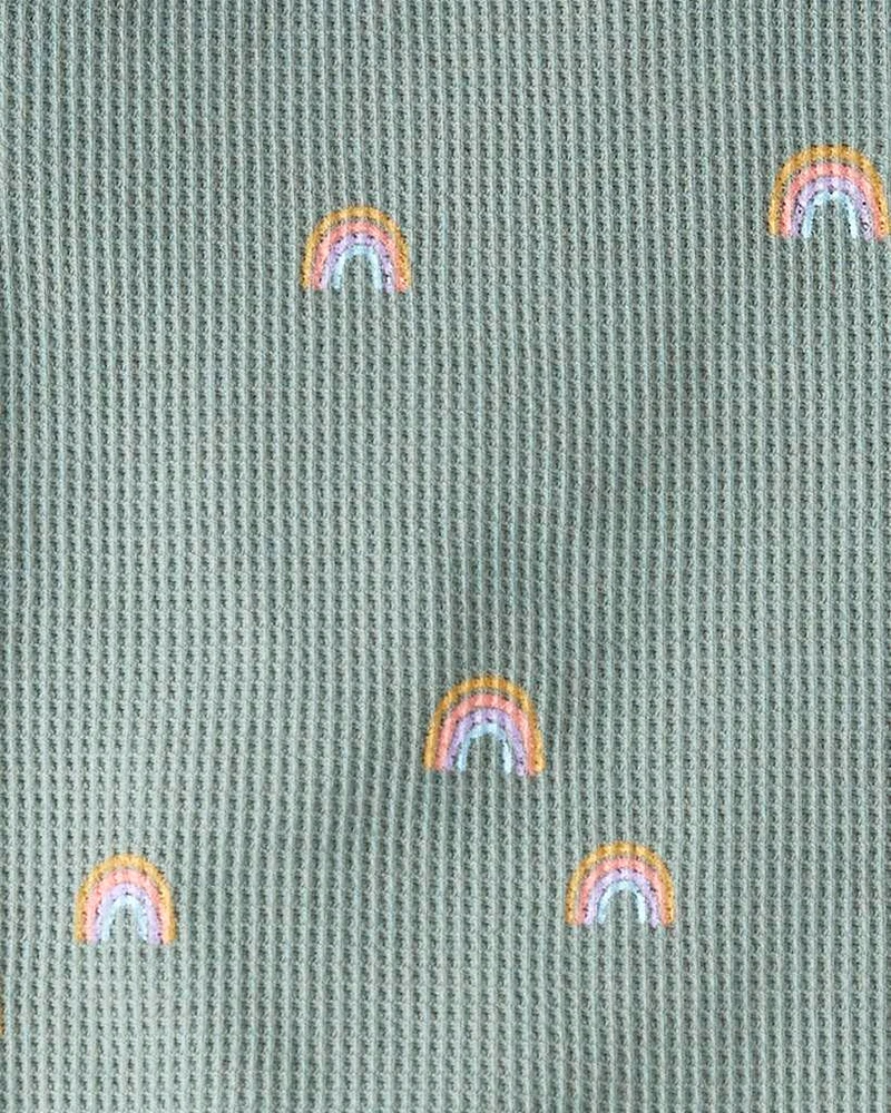 Toddler Organic Cotton Waffle Knit Set Magical Rainbow Print