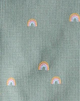 Toddler Organic Cotton Waffle Knit Set Magical Rainbow Print