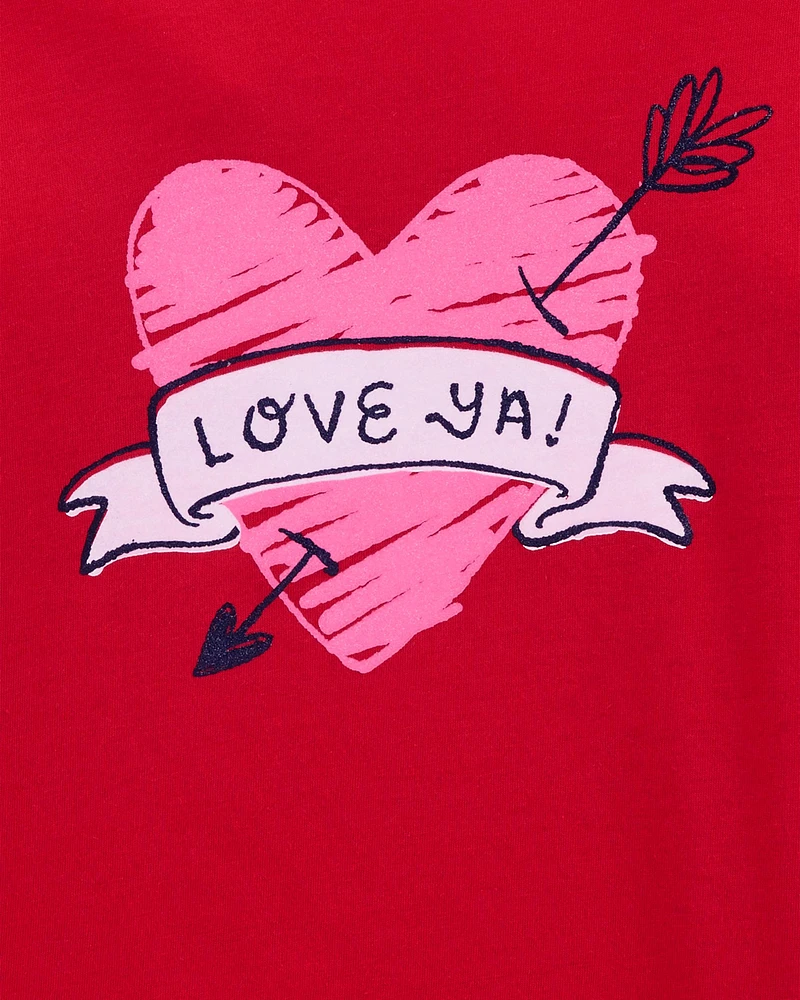 Kid Love Ya Valentine's Day Cotton Blend Graphic Tee