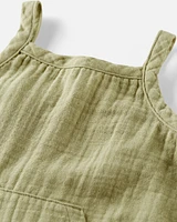 Baby Organic Cotton Gauze Shortall Set