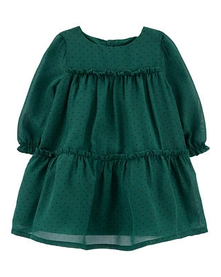 Baby Tiered Crepe Holiday Dress