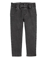 Toddler Pull-On Denim Pant - Black