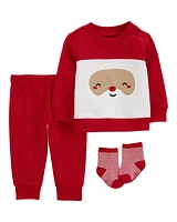 Baby 3-Piece Santa Claus Outfit Set