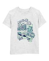Toddler Volleyball Short-Sleeve Graphic Tee - White