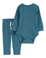 Baby 2-Piece Camp Print Bodysuit Pant Set