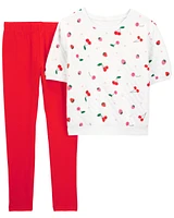 Kid 2-Piece Cherry Top & Legging Set