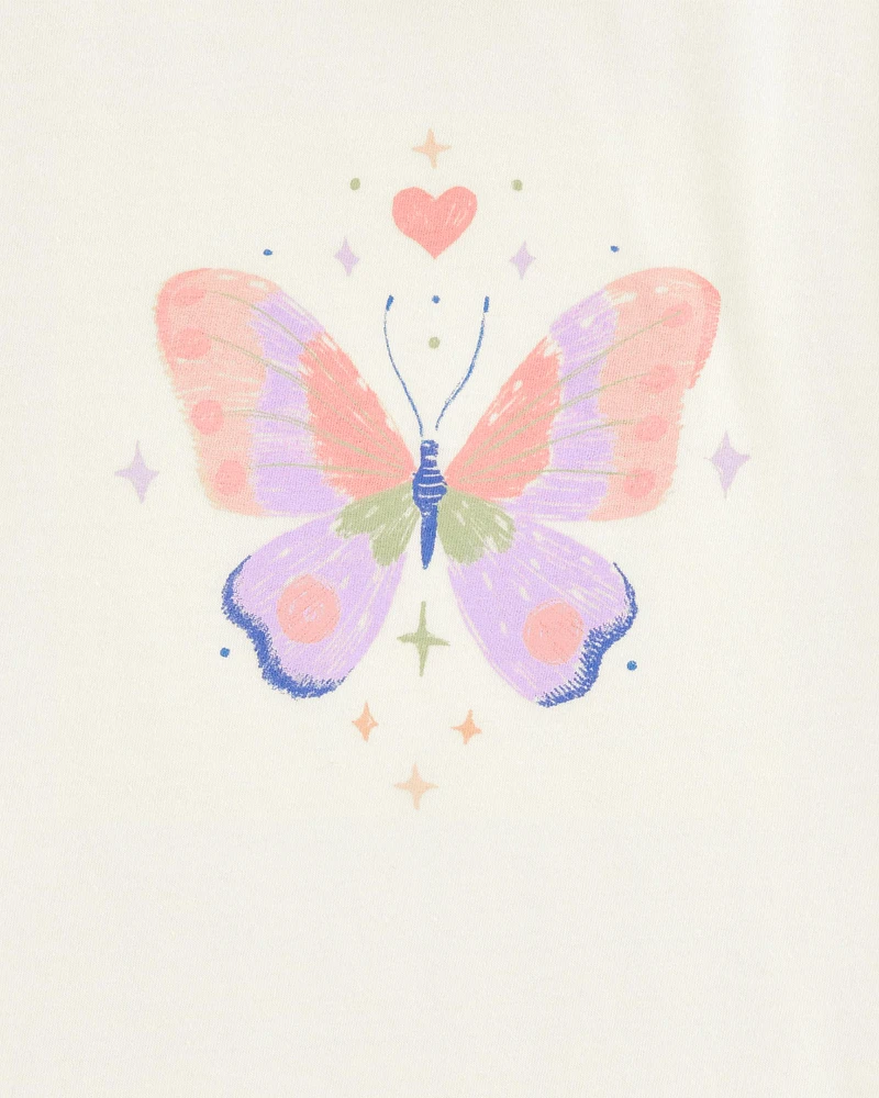 Kid Butterfly Short-Sleeve Graphic Tee - White