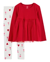 Kid 2-Piece Valentine's Day Top & Legging Set