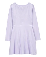 Kid Long-Sleeve Ribbed Dress