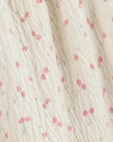 Kid Cherry Print Skort - Ivory