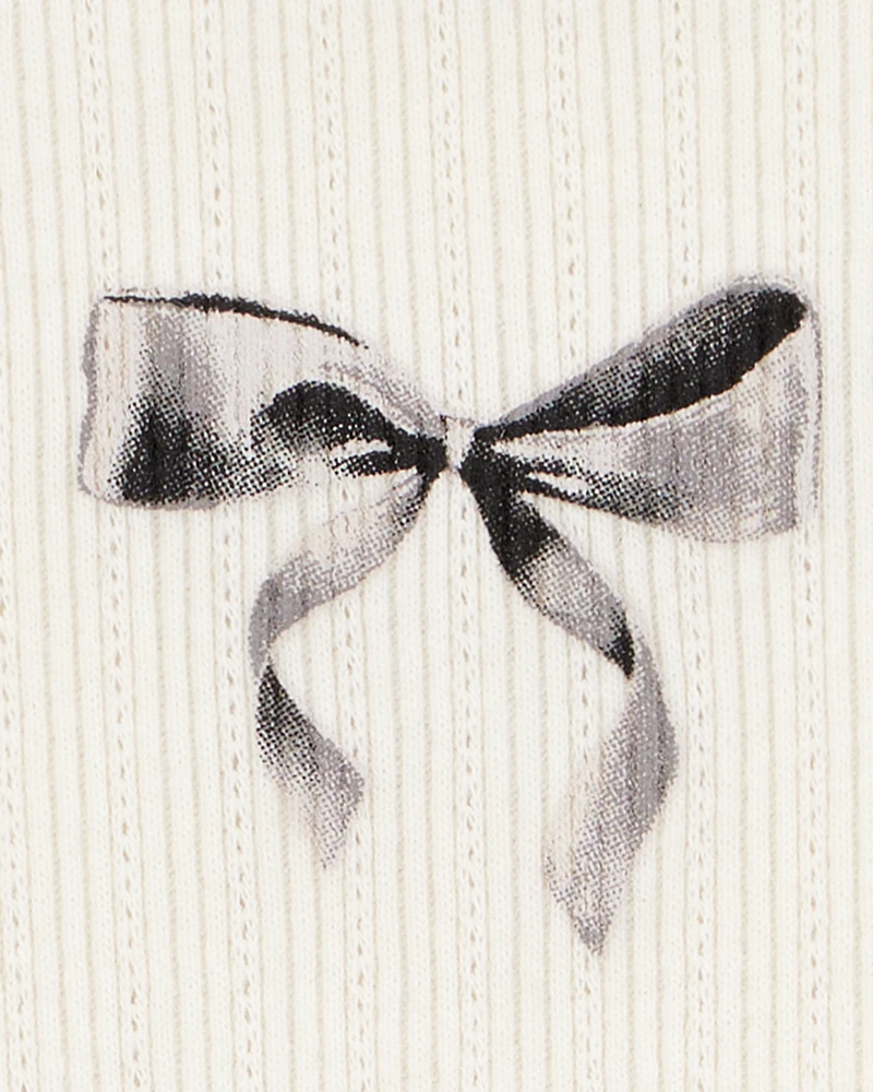 Kid Bow Pointelle Baby Tee