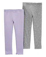 Toddler 2-Pack Glitter Leggings