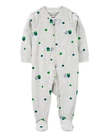 Baby St. Patrick's Day 2-Way Zip Cotton Sleeper Pyjamas