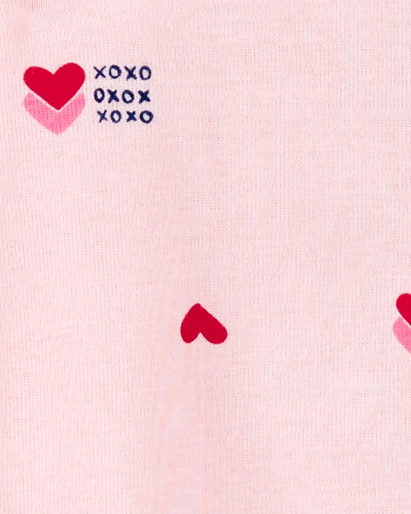 Valentine's Day Heart 2-Way Zip Cotton Sleep & Play