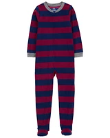 Kid 1-Piece Striped Fleece Footie Pyjamas