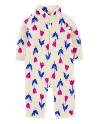 Baby Floral Sherpa Jumpsuit