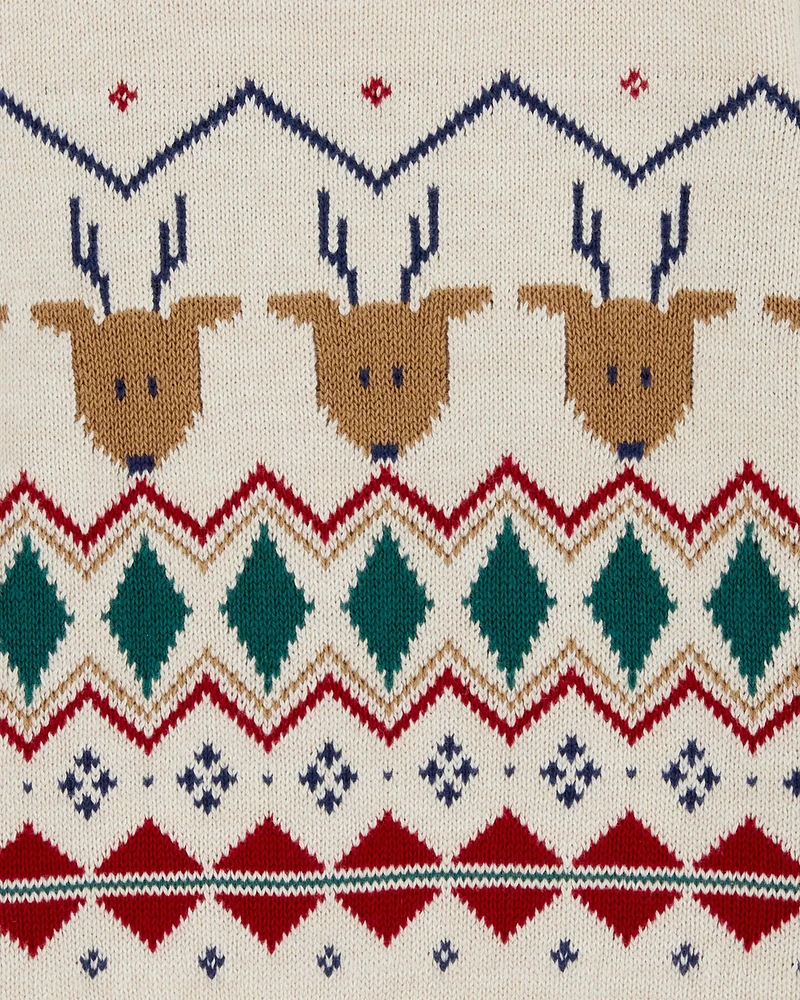 Toddler Fair Isle Cotton Sweater