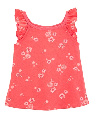 Baby Floral Tank Top - Orange