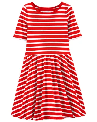 Robe rayée en jersey