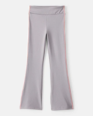 Girls Knit Flare Active Pants - Grey
