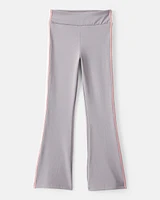 Girls Knit Flare Active Pants - Grey