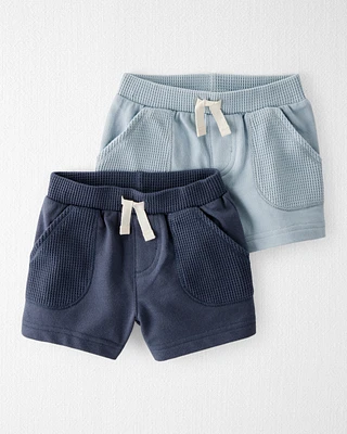 Baby Organic Cotton Waffle Knit Shorts