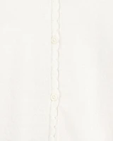 Kid Wave Trim Cardigan Sweater