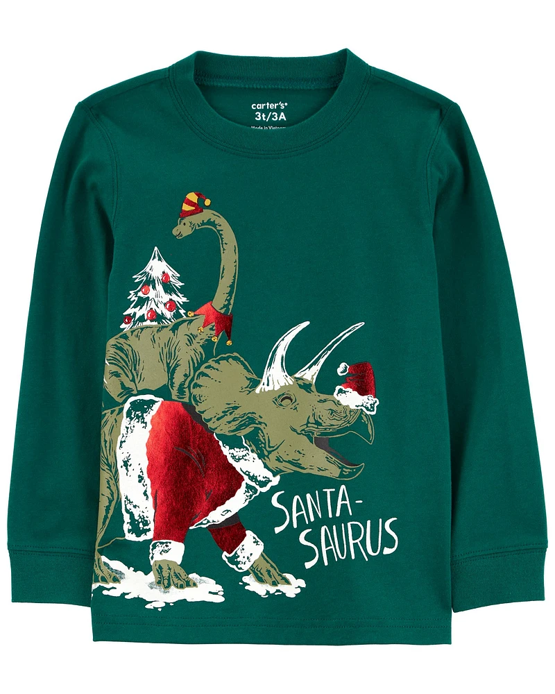 Baby Christmas Dinosaur Graphic Tee