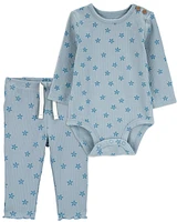 Baby 2-Piece Ribbed Long-Sleeve Bodysuit & Pants Set