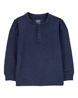 Toddler Drop Needle Long-Sleeve Henley Tee