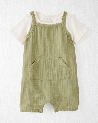 Baby Organic Cotton Gauze Shortall Set