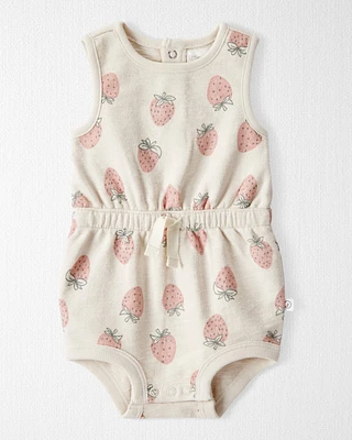 Baby Organic Cotton Strawberry-Print Romper