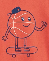 Toddler Basketball Short-Sleeve Graphic Tee - Orange